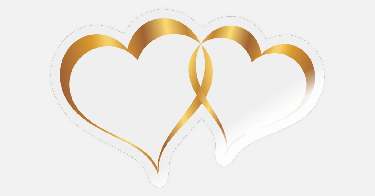 anniversaire-de-mariage-double-coeur-dore-autocollant